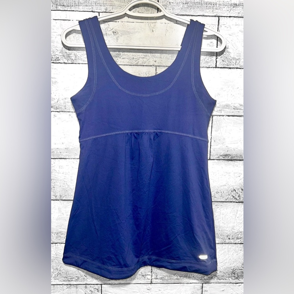 One Tooth Activewear Tank Top Drawstring Blue Small